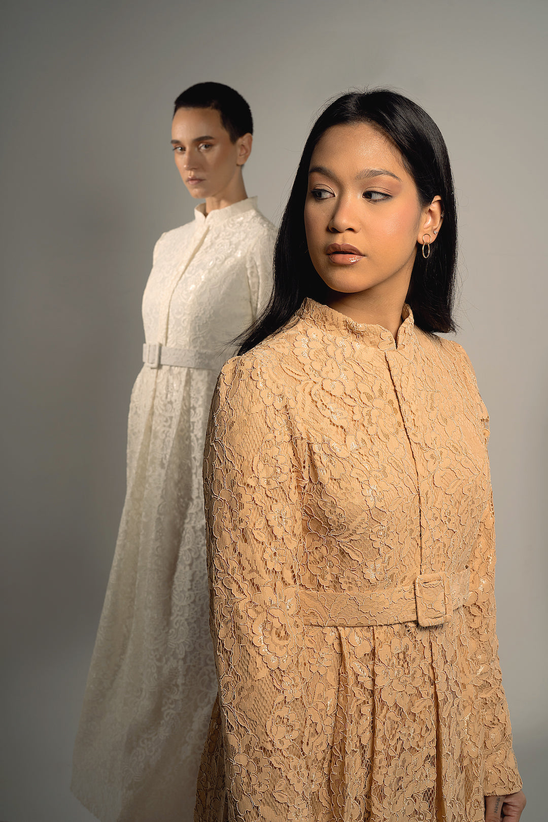 Tan 2024 lace dresses