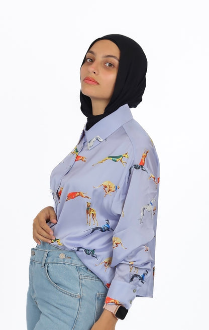 shirt satin animals