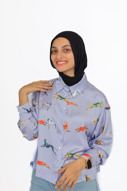 shirt satin animals