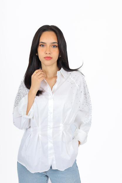 SHIRT PANDRA WITH diamonds and pleats