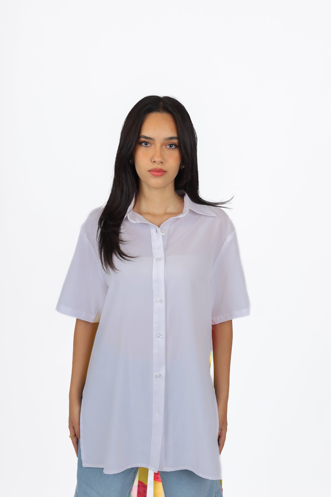 shirt fruit back chiffon half sleeve