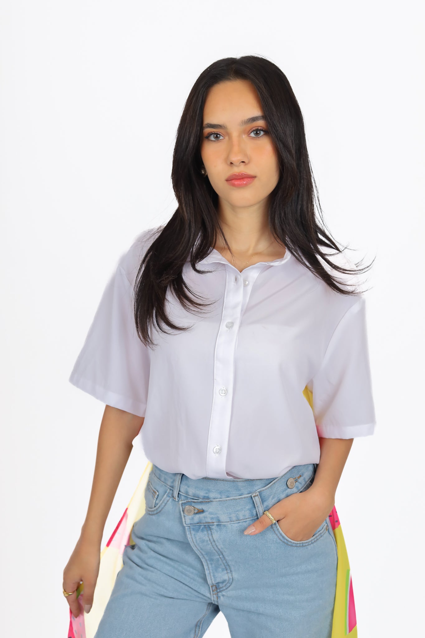 shirt fruit back chiffon half sleeve