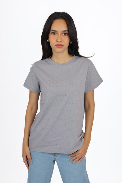 SHORT sleeveT-SHIRT WITH diamonds