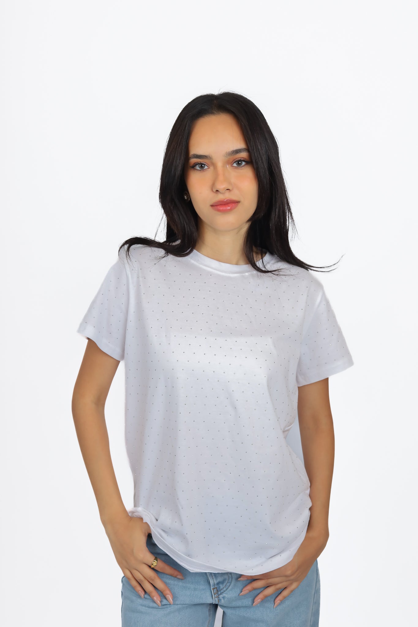 SHORT sleeveT-SHIRT WITH diamonds