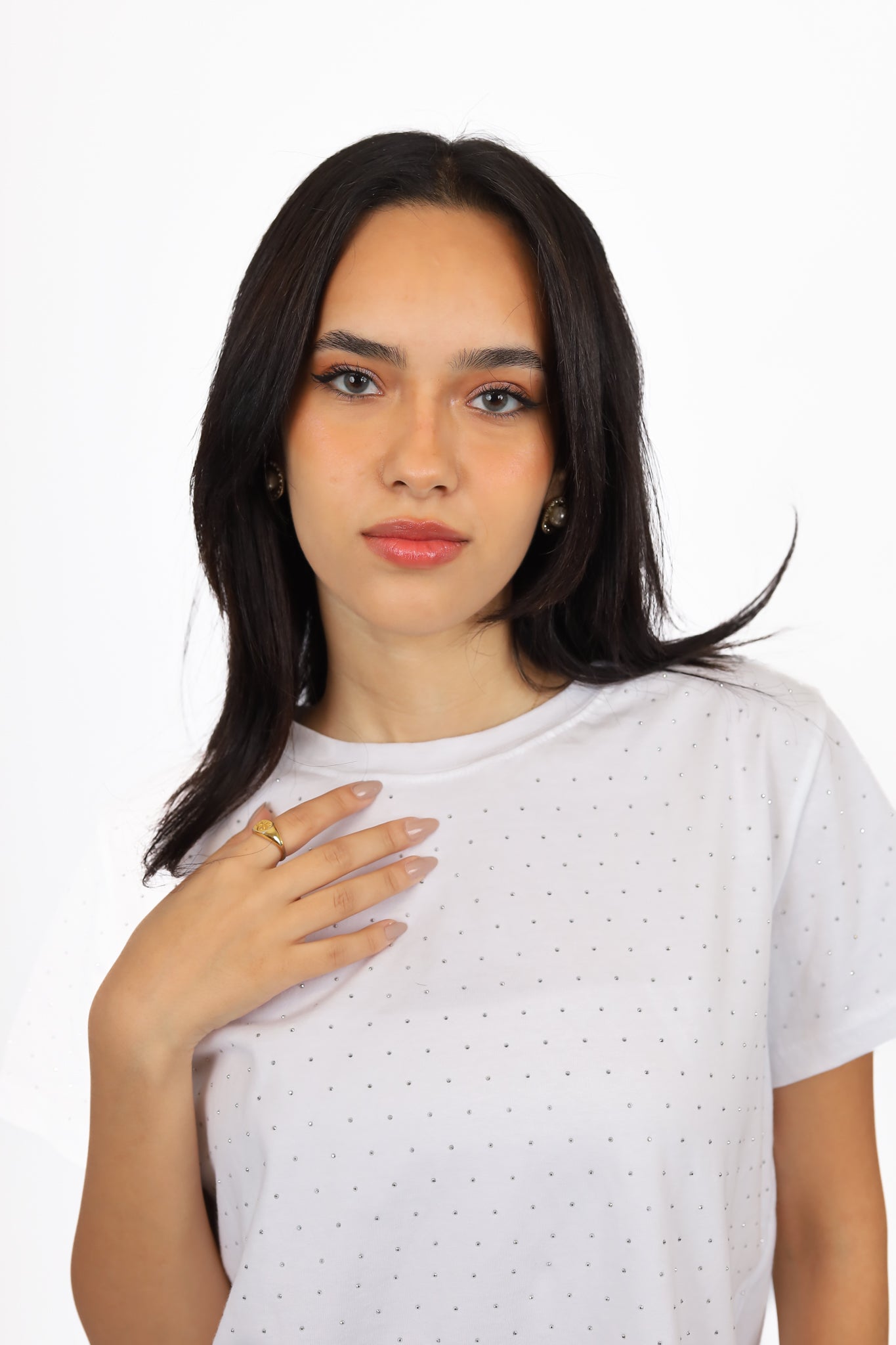 SHORT sleeveT-SHIRT WITH diamonds